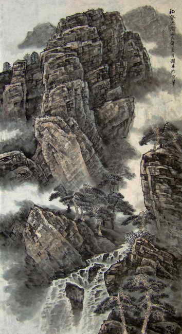 名家 韩东 山水 - 松壑流泉(该作品已被国画家协会收藏)韩东